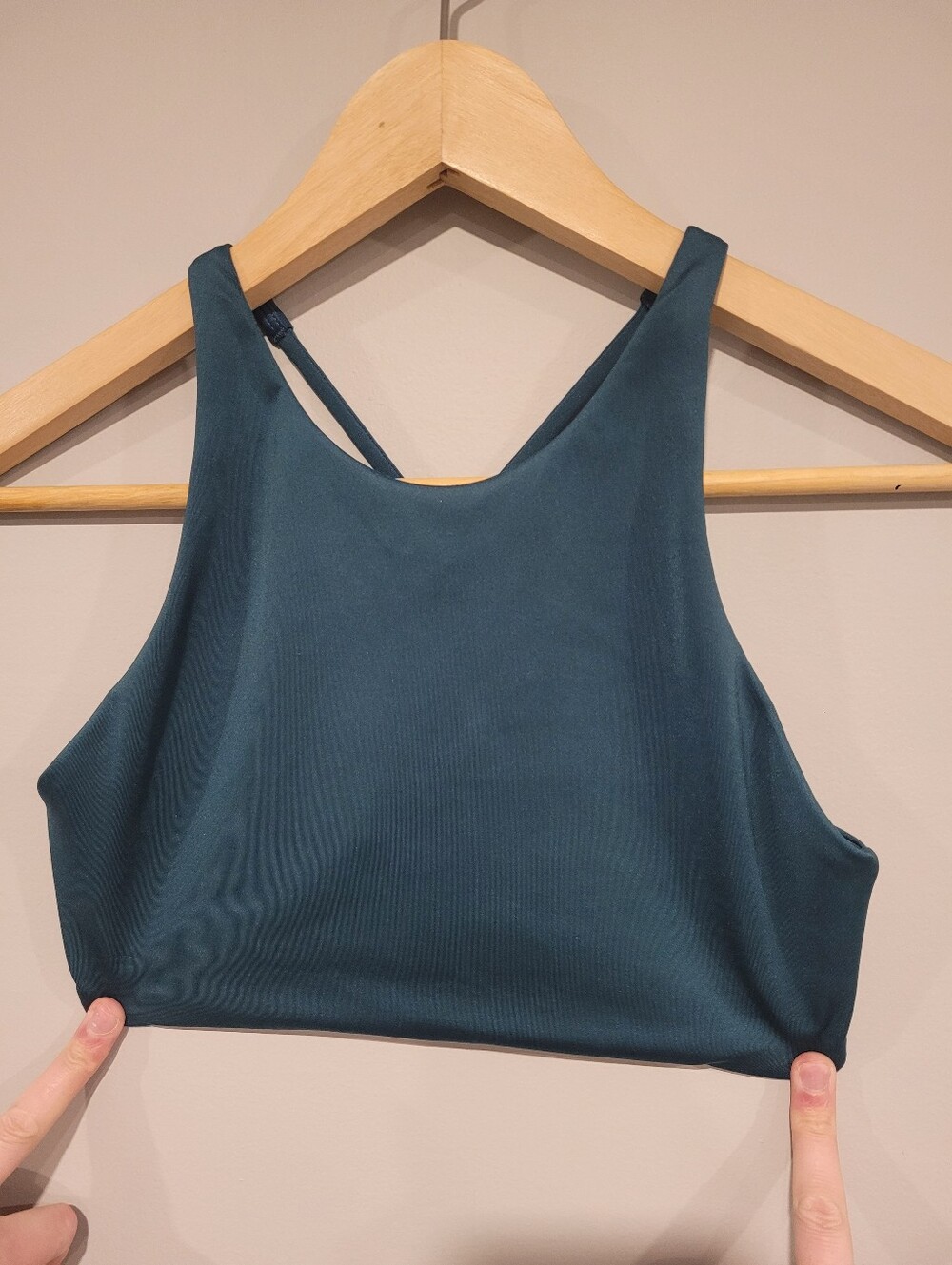 Left On Friday High Racer Front Swim Top Deep End (Teal) Medium